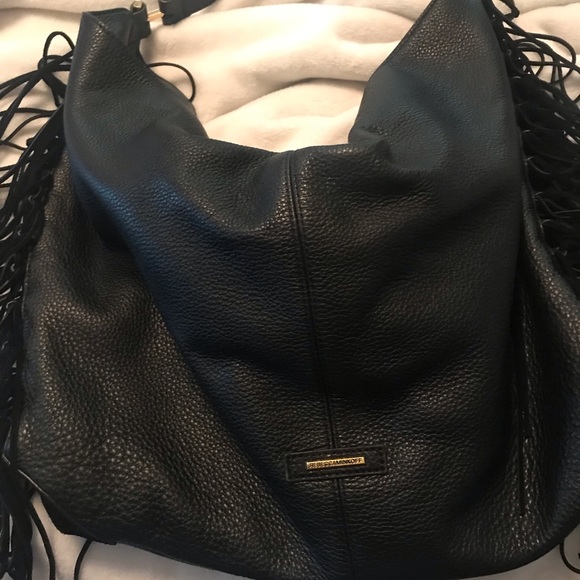 Rebecca Minkoff black fringe purse - Picture 1 of 4